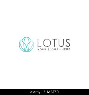 Modern flat letter mark LOTUS logo design Stock Vector