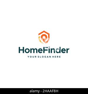 Modern Flat colorful HOME FINDER logo design Stock Vector