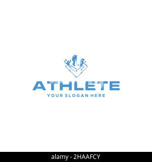 Modern Flat letter mark ATHLETE logo design Stock Vector