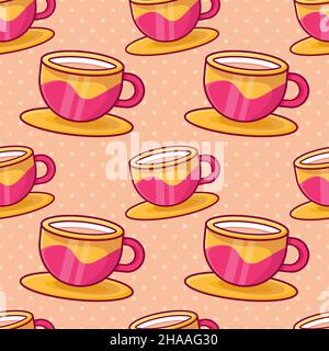 coffee latte seamless pattern vector illustration Stock Vector