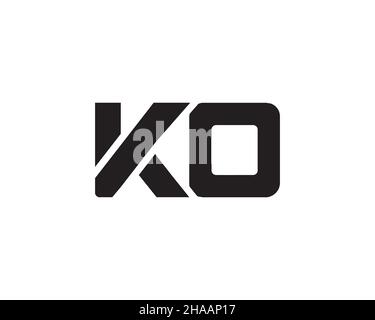 Minimal KO logo design, KO letter logo with modern trendy Stock Vector