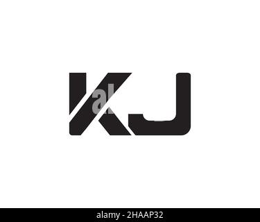 Initial Letter KJ Logo Design Template. KJ logo design Stock Vector