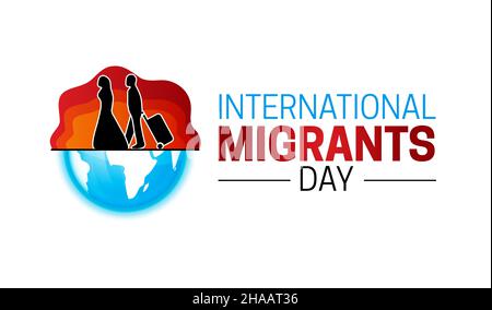 International Migrants Day Logo Icon Illustration Stock Vector