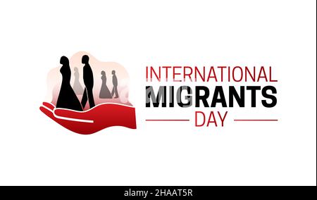 International Migrants Day Logo Icon with Man and Woman Stock Vector