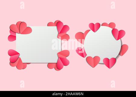 set of beautiful frame for valentine day. 14 February. valentine day design. happy valentine day. vector design Stock Vector