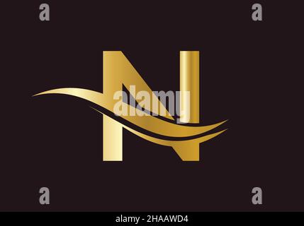 Modern N logotype for luxury branding. Initial N letter business logo design vector Stock Vector