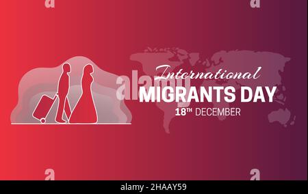 International Migrants Day Background Illustration Stock Vector