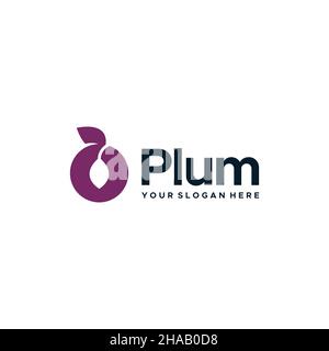 Modern flat letter mark DOTPLUM logo design  Stock Vector