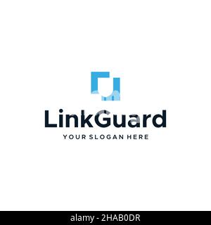 Minimalist LINK GUARD protection logo design Stock Vector