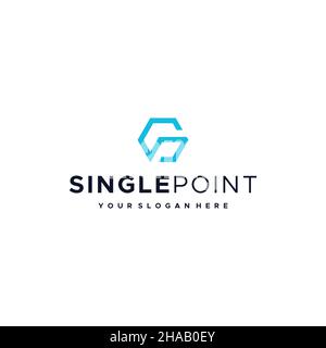Flat letter mark initial S SINGLEPOINT logo design Stock Vector