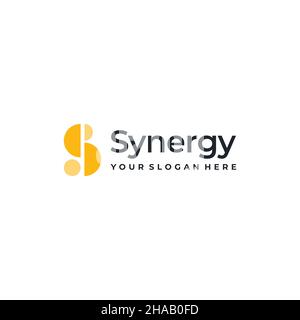 Modern Flat letter mark SYNERGY logo design Stock Vector