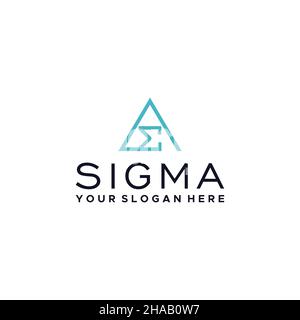 Flat letter mark SIGMA square root logo design Stock Vector