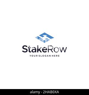 Flat letter mark STAKE ROW logo design Stock Vector