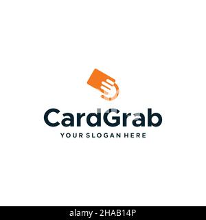 Minimalist flat letter mark CARD GRAB logo design Stock Vector