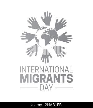 International Migrants Day Logo Icon Symbol Stock Vector