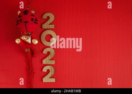 2022 Chinese new year, year of the tiger. Chinese translation Stock Photo