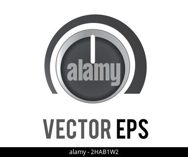 The isolated vector black circle audio mixing console controller button icon Stock Vector