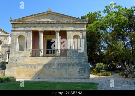 The astonishing building of the Municipal Gallery of Corfu in People's Garden, Greece Stock Photo