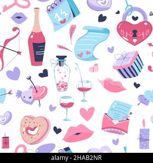 Valentines day celebration, anniversary pattern Stock Vector