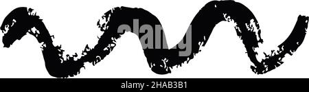 black wavy textured line  Stock Vector