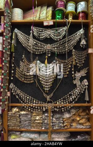 costume jewellery in Ottoman old style in Istanbul's Grand Bazaar in Turkey Stock Photo