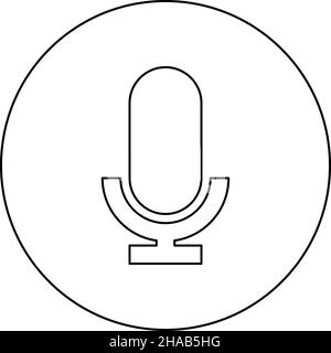 simple round recording microphone icon or symbol vector illustration ...