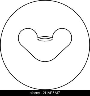 Female screw hand tightening Wing nuts butterfly icon in circle round black color vector illustration image outline contour line thin style simple Stock Vector