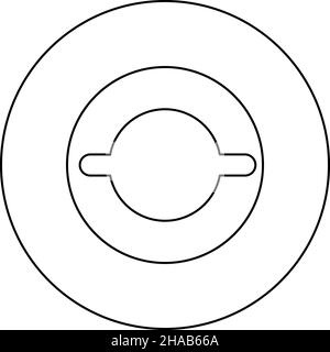 Gasket with groove laying icon in circle round black color vector illustration image outline contour line thin style simple Stock Vector
