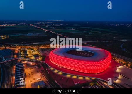 Allianz Arena - world-known stadium of Bayern Munich FC. October 2020 - Munich, Germany. Stock Photo