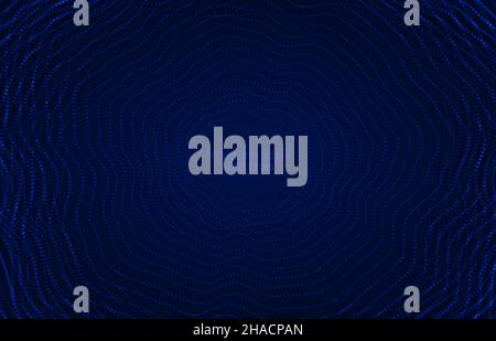 Abstract line design of futuristic blue dot particle artwork template. Overlapping for cover science background. Stock Vector