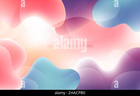 Abstract colorful gradient organic shape minimal design template. Overlapping of colorful concept for cover background. Stock Vector