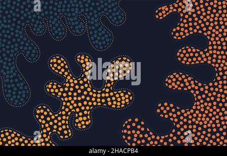 Abstract pattern dots design artwork decorative design of doodle digit template. Decorative of hand drawing design background. Stock Vector