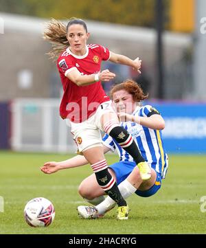 Brighton and Hove Albion's Libby Bance and Manchester City's Ruby Mace ...