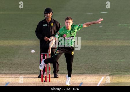 Sydney, Australia. 12th Dec, 2021. Adam Zampa of Stars bowls during the match between Sydney Thunder and Melbourne Stars at Sydney Showground Stadium, on December 12, 2021, in Sydney, Australia. (Editorial use only) Credit: Izhar Ahmed Khan/Alamy Live News/Alamy Live News Stock Photo