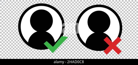An icon that represents authentication checking and rejection. Stock Vector