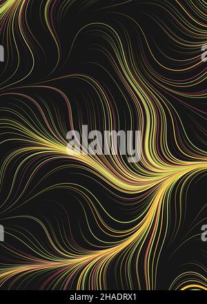 Abstract Perlinnoise Geometrical generative computational art illustration Stock Vector