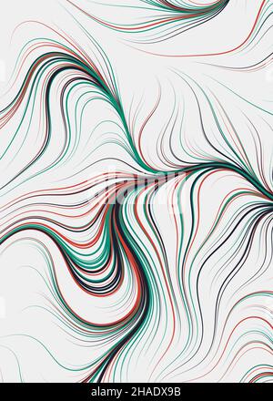 Abstract Perlinnoise Geometrical generative computational art illustration Stock Vector
