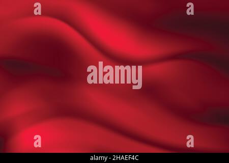 Silk red background. Abstract vector pattern with copy space. Liquid wave texture, smooth drapery wallpaper. Wedding fabric, satin. Wavy design for Stock Vector