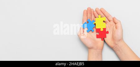 World Autism Awareness Day. Puzzle as a symbol of the autism spectrum Stock Photo