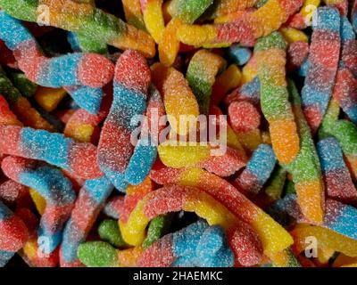 Background from multicolored chewing candies of different forms Stock Photo
