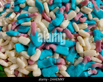 Background from multicolored chewing candies of different forms Stock Photo