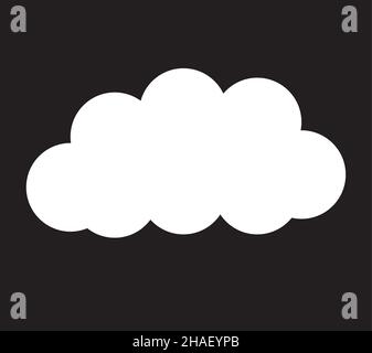 Cloud vector icon isolated over black background, single cloud vector illustration Stock Vector