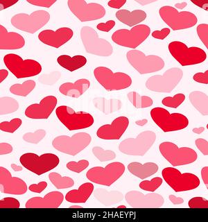 Valentine’s Day hearts in a seamless repeat pattern - Vector Illustration Stock Vector