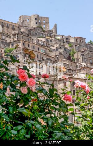 View of Morano Calabro one of the most beautiful villages of Italy, located in the Pollino National Park, Calabria, Italy Stock Photo