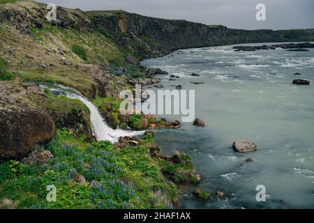 Waterfall, Urriðafoss or Urriðafoss, between Selfoss and Hella, Iceland ...