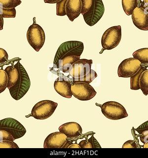 Seamless pattern with hand drawn colored pistachio, letters Stock Vector