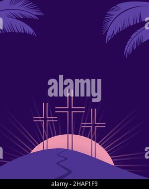 Religious Lenten season flat vector background Stock Vector