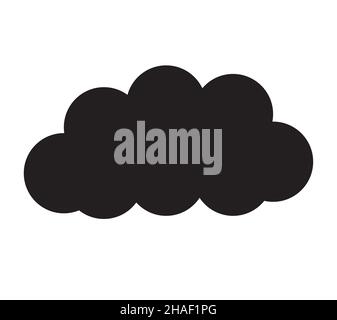 Cloud vector icon isolated over white background, single cloud vector illustration Stock Vector