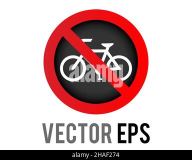 The isolated vector red circle restricted icon with bicycle and red stroke, indicating bikes are prohibited from this location. Stock Vector