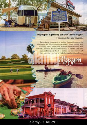 Full Page ad in the August 2021 Travel+Leisure magazine, USA Stock Photo